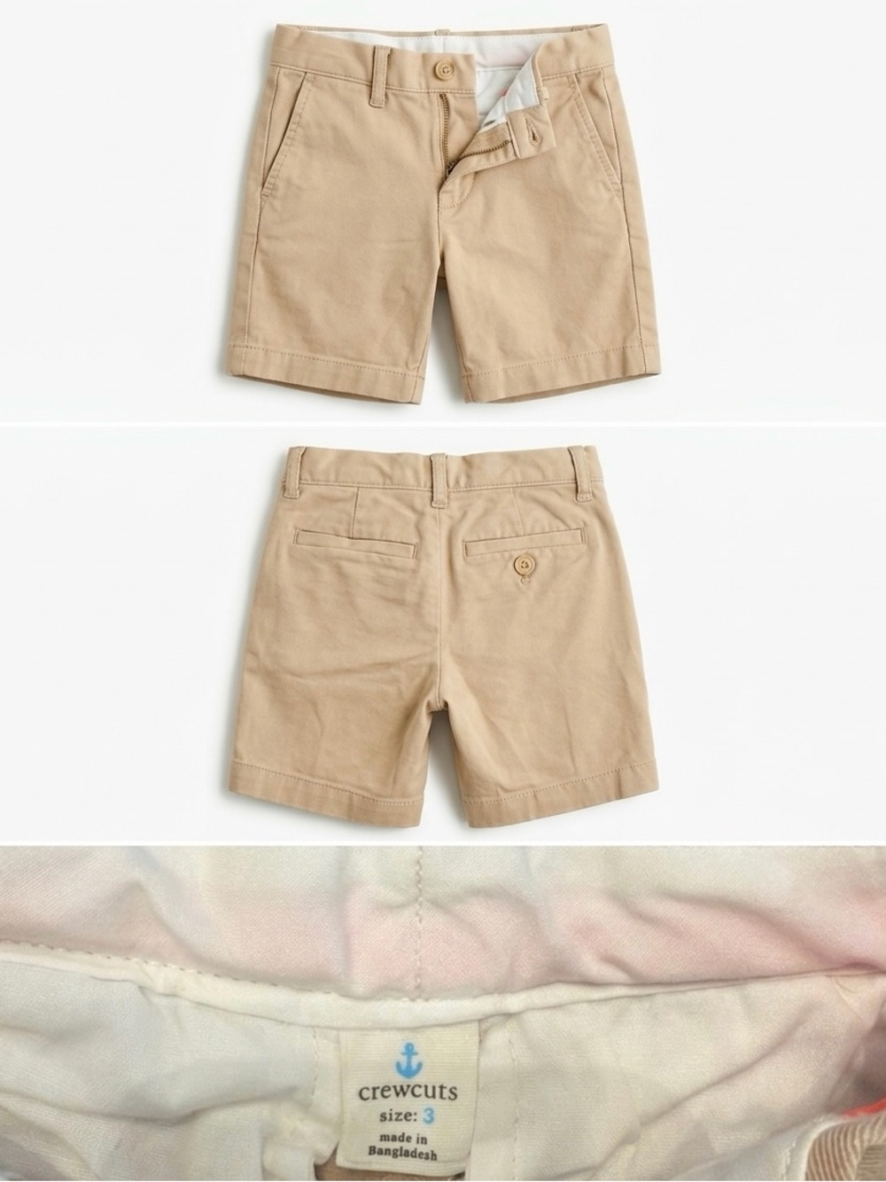 J.Crew Crewcuts Boys Buckley Short in Stretch Chino - Khaki / Tan - Size 3T